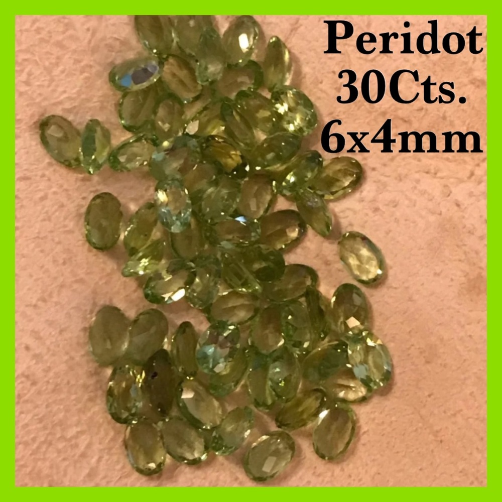 63 Individual Oval Peridots